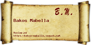 Bakos Mabella névjegykártya